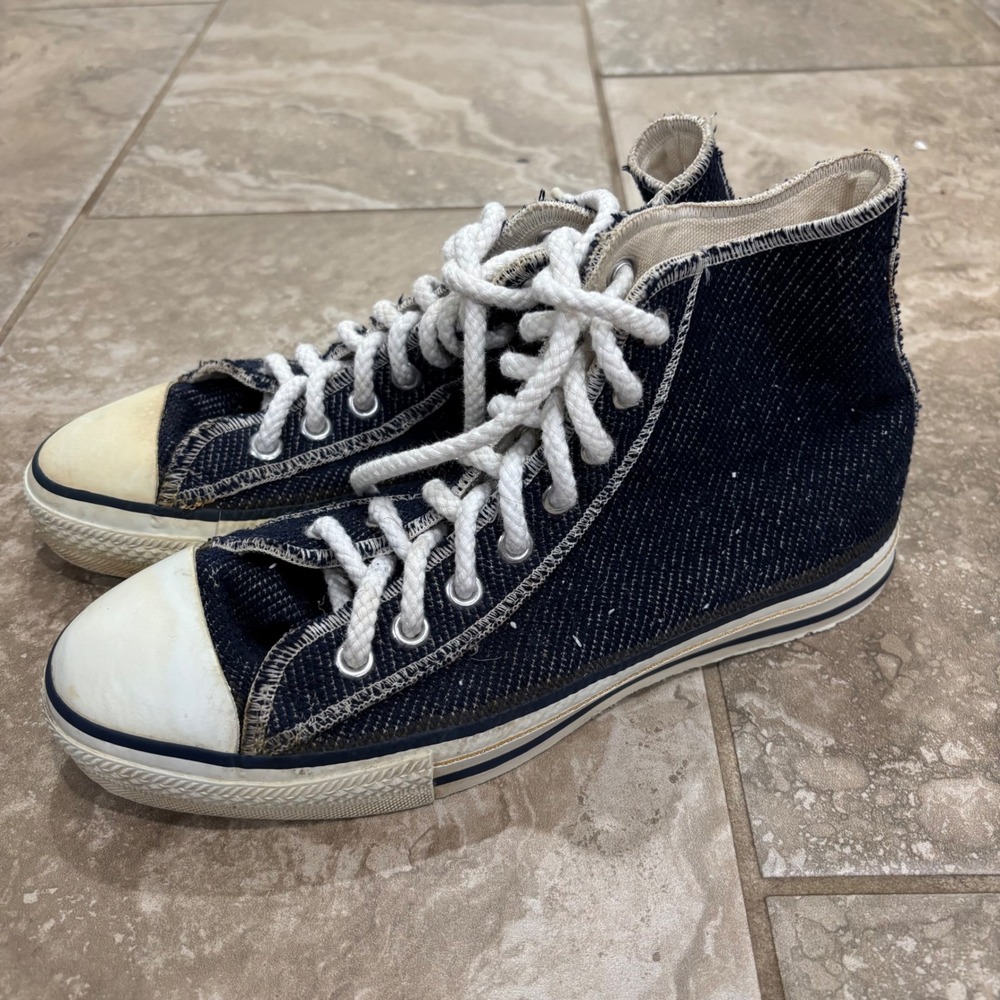 Vintage Converse Chuck Taylor All‎ Star High Top Denim Frayed M 6.5 / W 8.5